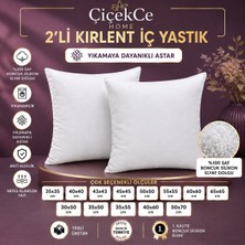 ÇİÇEKCE HOME Kırlent Iç Yastık 2 Li Set 1.kalite Boncuk Silikon Elyaf Dolgulu