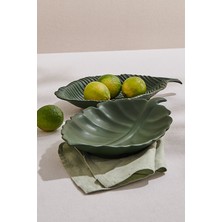 Paşabahçe Leaf 3 Seramik Dekoratif Tabak, Sunum, Şık Tasarım