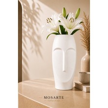 Mosarte Stoneface Series Minimalist Soyut Yüz Vazo / Heykel – Modern Dekoratif Obje