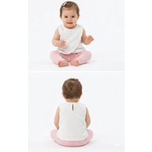 Tayo Baby Kız Bebek & Çocuk Dokulu Önü Çapraz Katmanlı Tasarım Bluz -Ekru %100 Pamuklu