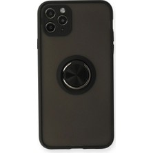 Mudanis Apple Iphone 11 Pro Kılıf Montreal Yüzüklü Silikon Kapak - Siyah