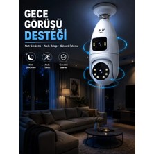 MiraLive Gece Görüşlü Çift Lens Wi-Fi Ampul Kamera Mobil Takip Destekli