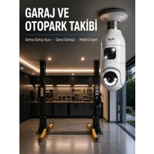 MiraLive 360° Ev Izleme Wi-Fi Çift Lens Akıllı Ampul Kamera