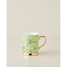 English Home Vanilla Yeni Bone China Kupa 400 ml Açık Yeşil Çiçek Desenli Şık Tasarım