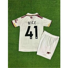 Arsenal 2025/26 Yeni Sezon Declan Rice Deplasman Çocuk Forması (Beyaz)