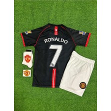 Manchester United Ronaldo 2008 Siyah Futbol Çocuk Forması 4'lü Set (Armalı)