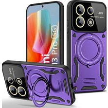 Tedar Xiaomi Redmi Note 13 Pro 5g Kılıf Joy Lens Standlı Kapak - Mor Najmaddin