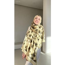 Lunara Scarf Bambu Lale Desen Ipek Şal