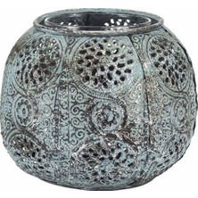 Paşabahçe Ajur Metal Tealight Mumluk S Turkuaz, Şık Dekoratif