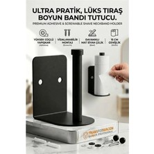 Premini Mat Siyah Metal Berber Boyun Kağıdı Tutucu Askısı, Pratik ve Şık Tasarım