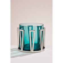 Paşabahçe Zırhlı Mumluk Turkuaz / Yeşil 18 Cm, Şık Dekoratif