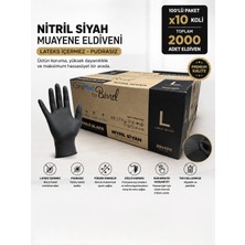 CoreMed Siyah Nitril Eldiven - L Beden - Koli 20 Adet x 100'LÜ Paket