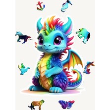 NC Puzzles Dragon, 14 Parça Ahşap Yapboz, Bul Tak Puzzle