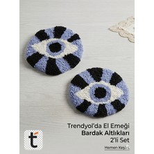 Lavante Butik El Yapımı Evil Eye Bardak Altlığı – Punch Nakış Dekoratif Bardak Altlığı Nazar Boncuğu Punch Kahve Sunum Bardak Altlığı Needle Coaster Araba Aksesuarı
