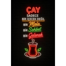 Lucena Çay Temalı Neon Duvar Yazısı Mdf Tablo – Dekoratif Mutfak ve Kafe Duvar Dekoru