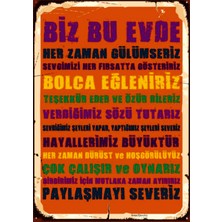 Lucena Biz Bu Evde Yazılı Ahşap Mdf Tablo Duvar Dekoru Eskitme Dekoratif Tablo Ev Hediyelik