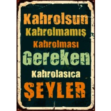 Lucena Kahrolasıca Şeyler Esprili Ahşap Mdf Tablo Duvar Dekoru Retro Eskitme Ofis Oda Tablo