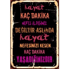 Lucena Motivasyon Yazılı Ahşap Mdf Tablo Nostaljik Duvar Tabelası Eskitme Dekoratif Tablo