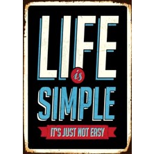 Lucena Life Is Simple Yazılı Ahşap Mdf Tablo Duvar Dekoru Eskitme Dekoratif Tablo Ofis Hediyelik