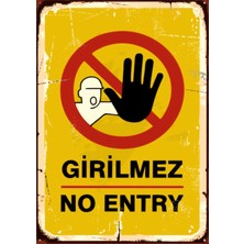 Lucena Girilmez No Entry Ahşap Mdf Tablo Duvar Dekoru Uyarı Levhası Ofis Garaj Gamer Oda Tablo
