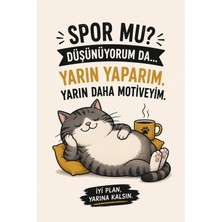 Lucena Yarın Yaparım Komik Yazılı Mdf Duvar Tablosu Retro Dekor 20X30 cm