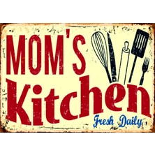 Lucena Mom's Kitchen Ahşap Mdf Mutfak Tablosu Duvar Dekoru Eskitme Dekoratif Tablo Hediyelik