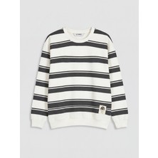 Lc Waikiki Yeni Sezon Bisiklet Yaka Çizgili Erkek Çocuk Sweatshirt