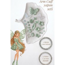 Hobi Dünyası Evim Armcuff Yapım Seti Manifest Winx Serisi Inci Detaylı Arm Cuff 30 Adet Boncuk 2 mm ve 0.30 mm Gümüş Tel Kol Bilekliği Arm Cuff