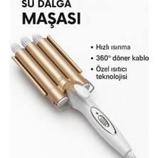 Premini Üçlü Su Dalgası Saç Maşası, 25MM, Yüksek Isı, Turmalin Seramik, Profesyonel