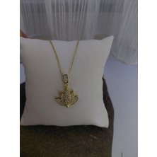 Lavante Butik Zirkon Taşlı Lotus Çiçeği Çelik Kolye