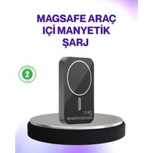 Hace Bazaar Mıknatıslı Magsafe Uyumlu Araç Tutucu Kablosuz Şarj Destekli