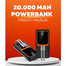 Hace Bazaar 20.000 Mah Powerbank – 22.5W Hızlı Şarj, Çok Kablolu, Dijital Göstergeli