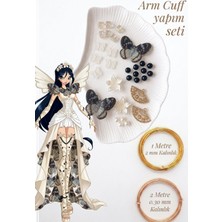 Hobi Dünyası Evim Armcuff Yapım Seti Manifest Winx Serisi Inci Detaylı Arm Cuff 30 Adet Boncuk 2 mm ve 0.30 mm Gold Tel Kol Bilekliği Arm Cuff