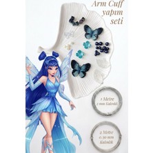 Hobi Dünyası Evim Armcuff Yapım Seti Manifest Winx Serisi Inci Detaylı Arm Cuff 30 Adet Boncuk 2 mm ve 0.30 mm Gümüş Tel Kol Bilekliği Arm Cuff
