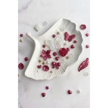 Hobi Dünyası Evim 50 Adet Sedefli Inci Bordo Beyaz Krem Gold Set Karışık Figürlü Plastik Boncuk Charm Takı Armcuff Aksesuar Bileklik Anahtarlık Boncuğu