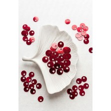 Hobi Dünyası Evim 15 Gram Yandan Delikli Güpür Takı Yazma Kumaş Bandana File Bere Çanta Süsleme Pulu Plastik Payet Pul 10MM Boncuk - Kırmızı
