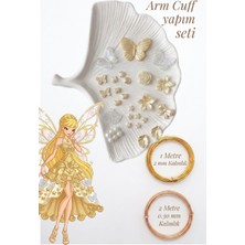 Hobi Dünyası Evim Armcuff Yapım Seti Manifest Winx Serisi Inci Detaylı Arm Cuff 30 Adet Boncuk 2 mm ve 0.30 mm Gold Tel Kol Bilekliği Arm Cuff