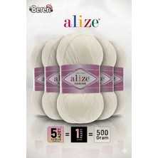 Alize Cotton Gold - 62 Açık Krem - 5'li Paket - 100GR/330M - Pamuklu Hırka Yelek Amigurumi Ipi