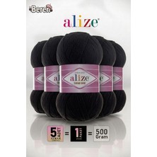 Alize Cotton Gold - 60 Siyah - 5'li Paket - 100GR/330M - Pamuklu Hırka Yelek Amigurumi Ipi
