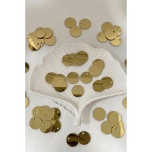 Hobi Dünyası Evim 15 Gram 30 mm Yandan Delikli Güpür Takı Yazma Kumaş Bandana File Bere Çanta Süsleme Pulu Plastik Payet Pul Boncuk - Açık Gold