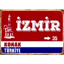 Lucena Izmir Konak Temalı Ahşap Mdf Tablo Duvar Dekoru Eskitme Dekoratif Tablo