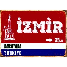 Lucena Izmir Karşıyaka Temalı Ahşap Mdf Tablo Duvar Dekoru Eskitme Dekoratif Tablo