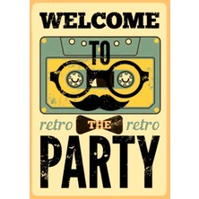 Lucena Retro Party Temalı Ahşap Mdf Tablo Duvar Dekoru Eskitme Dekoratif Tablo