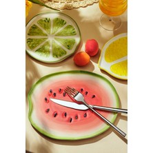 Paşabahçe Watermelon Seramik Tabak 25 Cm, Sofra Aksesuarı, 1 Adet