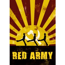 Lucena Red Army Temalı Ahşap Mdf Tablo Duvar Dekoru Retro Eskitme Dekoratif Tablo