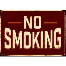 Lucena Sigara Içilmez No Smoking Ahşap Mdf Tablo Duvar Dekoru Retro Eskitme Dekoratif Tablo