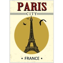 Lucena Paris City Eyfel Kulesi Ahşap Mdf Tablo Duvar Dekoru Dekoratif Tablo Ofis Hediyelik