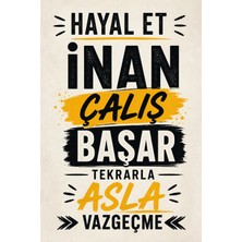 Lucena Mdf Duvar Tablosu 20X30 cm Retro Motivasyon Yazılı Dekoratif Duvar Panosu