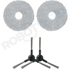 robotyedek Mova E30 Ultra Uyumlu Mop ve Yan Fırça-4 Parça