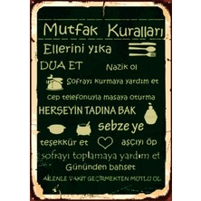 Lucena Mutfak Kuralları Ahşap Mdf Tablo Duvar Dekoru Eskitme Dekoratif Tablo Mutfak Hediyelik
